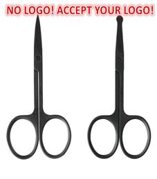 Black Stainless Steel Hair Scissors Eyebrows Nose Hairbeard Scissor Beauty Tool Hairdressers accept your logo printing8342082