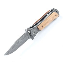 Panther Lines 339 Folding Knife 440C Blade Survival Knifetactical Knife with Inlay Maple Wood Steel Handle