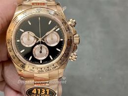 Super version men's watches 126506 cal.4131 movement automatic mechanical watch 40mm rose gold sapphire luminous 904LX tungsten steel timer Wristwatches