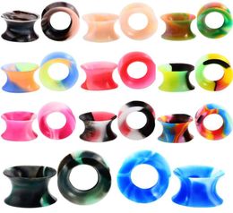Tunnels Body Jewelry Jewelry11Pair Sile Flexible Thin Double Flared Flesh Tunnel Plugs Gauge Expander Stretcher Earlets Earrings3220403