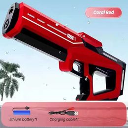 Gun Toys Electric Water Gun Toy Fully Automatic High-Pressure Spray Blaster Soaker Absorption Swimming Pool Outdoor Pool Toy for Kid Gift T240428