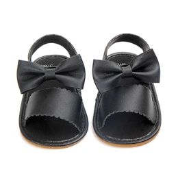 Sandals Baby Summer Soft Flat Sandals Cute Bow Girl Shoes Princess Sandals Baby Bed Baby Shoes First Step Walker Baby ShoesL240429