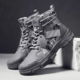 Boots Military Boots For Men Autumn High Top Camouflage Desert Casual Flats Mens Boot Breathable Non Slip Work Shoes Zapatillas Hombre