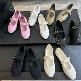 ballet shoe new designer dress toe shoes Top quality Mary Jane Women Ballet flats round head sandals classic buckl cattlehide evening party office Luxury dance shoes