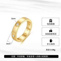 With genuine box Luxury and exquisite ring Strict selection of jewelry pure silver gold-plated minimalist white with cart original rings