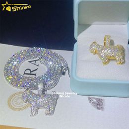 Hot Sale Iced Out Charms 925 Silver Small Goats Diamond Moissanite Pendant For Tennis ChainDesigner Jewellery
