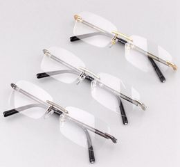 MB Brand Men Optical Glasses Frame MB492 Men039s Rimless Eyeglasses Frames for Men Gold Silver Myopia Glasses Gun Eyewear with 7968716