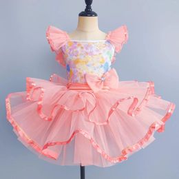 Stage Wear Children Seven Colours Ballet Dress Girls Modern Dance Gymnastic Leotard Tutu Skirts Princess Performance Clothes