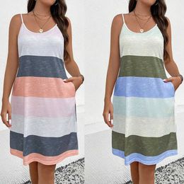 Basic Casual Dresses Plus Size Sexy Dress for Women Clothing 2024 Summer Female Korean Camisole Large Size Womens Dress Oversized Loose Beach Sundre Y240429