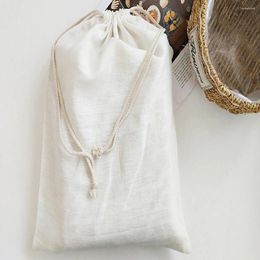 Storage Bags French Washed Linen Bag Drawstring Jewelry Flax Food Package Pouch Kitchen Sundries Tea Candy Nuts Cosmetics