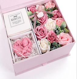 Chinese Valentine039s Day Gift Soap Flower Gift Box Novelty Gift Rose Creative Soap Natural Plant Handmade Soap6747058