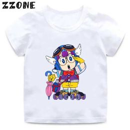 T-shirts Arale Dr. Slump printed cartoon childrens T-shirt cute girl clothing baby boy short sleeved T-shirt summer childrens topL2404