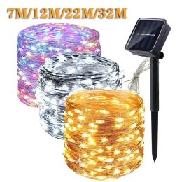 Decorations 1 Pack Solar Lights Outdoor Waterproof Solar Fairy LED String Light With 8 Modes Twinkle Lights For Garden Party Wedding Decor