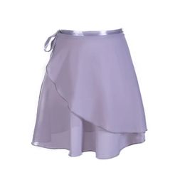 Ballet Dance Chiffon Skirt Pure Color Floral Print Practice Leotard Dress Woman Girls 240420