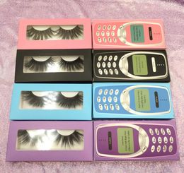 New Styles of 25mm 3D Mink Fluffy Lashes with Soft Paper Box Phone Cases for Eyelashes 4 Colors You Can Choose FDshine4180798