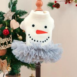 Dog Apparel Snowman Christmas Cat Dress Designer Pet Shirt Coat Jacket With Tutu Skirt Puppy Costumes Autumn Winter Clothes Apparels