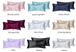 FATAPAESE Solid Satin Skin Care Silk Hair Anti Pillow Case Cover Pillowcase Queen King Full Size4865064