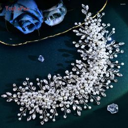 Headpieces YouLaPan Bride Rhinestone Headband Pearl Wedding Headwear Women Fashionable And Elegant Hair Accessories Party Headpiece HP635