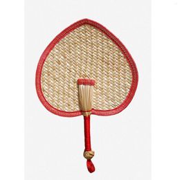 Decorative Figurines 1PC Rattan Fan Handmade Straw Woven Fans Craft Summer Cooling Mosquito Repellent Manual Hand Bamboo Home Decor