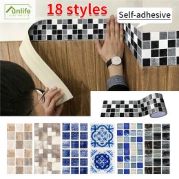 Set Funlife Wall Border Wall Sticker Oil Proof Tile Sticker Removable Peel & Stick Waterproof Kitchen Backsplash Bathroom Home Decor