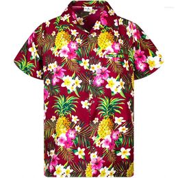 Men's Casual Shirts 3D Full Print Flower Graphic Festival For Men Classic Hawaiian Shirt Short Sleeve Aloha