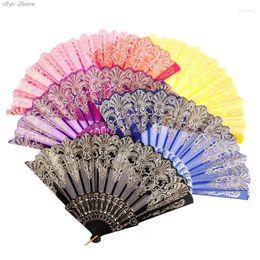 Decorative Figurines 1PC Wedding Dance Party Luxury Fashion Stamping Fan For Spanish Style Single Flower Folding Hand Held Lace
