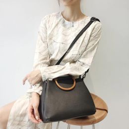Shoulder Bags 2024 Real Cow Leather Bag Tote Fashion Ladies Hand Women's Genuine Handbag Inclined For Women