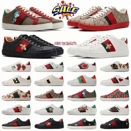 Luxury 2023 Designer Shoes Mens Womens Cartoons Casual Shoe Bee Ace Genuine Leather Snake Embroidery Stripes Classic Men Sneakers with Box 267