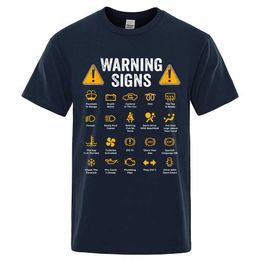 Men's T-Shirts Driving Warning Signs 101 Auto Mechanic Gift Driver Funny Print T-Shirt Fashion Casual Big size T Shirt Cotton Mens Tops Ts Y240429