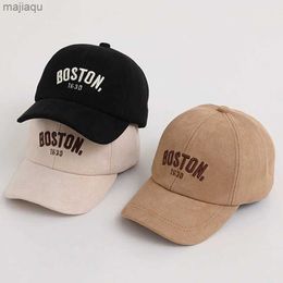 Czapki czapki wiosna i jesień dziecięcy baseballowy kapelusz pluszowy litera dziecięca kapelusz na świeżym powietrzu chłopcy i dziewczęta regulowana kapelusz słoneczny dla dzieci240429