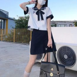 Party Dresses Japanese School Uniform High Girl Sailor Suits Cosplay Costume Women Kawaii Navy JK Suit Blouse Mini Skirt Student