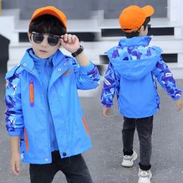 Jackets Boys' Storm Jacket 2024 Style Three In One Detachable Spring And Autumn 5 Year Old Boy 6 Coat 7 Winter 8 Trench