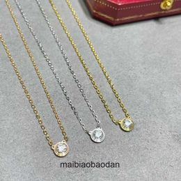 Cartre High End jewelry necklaces for womens Classic Bubble CNC Craft Mini Single Diamond Collar Chain Neckchain V Gold Original 1:1 With Real Logo and box