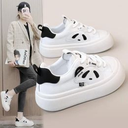Casual Shoes 2024 Spring/Summer Breathable Leather Board Coloured Cute Thick Sole Increase Student Wear Resistance Tide