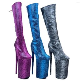 Boots SeekMate Space And European American Super High Heel 26cm Fashion Snake Pattern Sexy Men's Women's Stage Sho