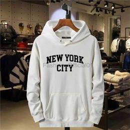 Moletons masculinos moletons de Nova York Carta da cidade americana com capuz masculino Moda Casual Slebas Longas Com capuz solto de grande porte com moletom de capuz de rua D240429