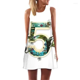 Casual Dresses Fashion Women's Vest Dress Digital 3D Printing Summer Bohemian Style