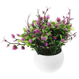 Decorative Flowers Artificial Small Potted Plants Tabletop Fake Valentine Pp Bonsai Ornament Centrepieces For Tables