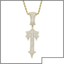 Pendant Necklaces Trapstar London Hip Hop Cross Inlaid Zircon Pop Rap Style Wearable Tennis Chain Cuba Drop Delivery 2022 Jew Dhe2P