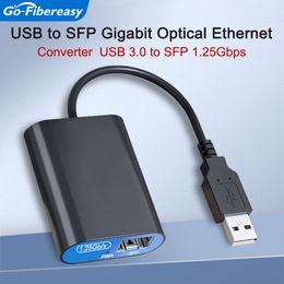 SFP to USB3.0 Gigabit Fiber Ethernet Network Adapter 1000Mbps SX/LX SFP Transceiver Converter Realtek RTL8153 Optical Switch