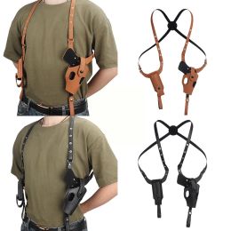 Holsters Men's Leather Pistol Shoulder Holster Double Pull Adjustable Holster Bag Carry Invisible Underarm Vertical Shoulder Univers O1n7