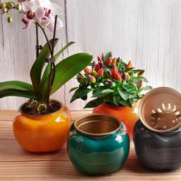 Planters Pots 1 set of water tank double-layer shatterproof plastic decorative plant flowerpot with household use Q240429