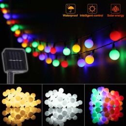 Decorations String Light Solar 100 LEDs Fairy Lights Outdoor Garden Wedding Christmas Garland Lamp 12M IP65 Waterproof Camping Decoration