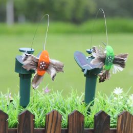 Decorations 1pcs Creative Solar Auto Flying Hummingbird Artificial Feather Color Simulated Birds Indoor Outdoor Garden Decoration Ornament