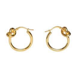 Stainless Steel 18K Gold Plated Hoop Earrings Knot Gold Hoop Earrings