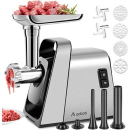 Powerful 3000W Electric Meat Grinder with Stainless Steel Blades and 4 Grinding Plates - Includes Sausage Maker and BBQ Kit - Perfect for Home Use