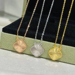 4 four leaf clover necklace designer for women 925 sterling silver plated 18k gold 1 motif flower pendant necklaces mother of pearl jewelry Valentines Day girl gift