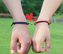 Bracelet 2021 2pcspair Magnet Couple Bracelet Adjustbale Black Red Rope Braslet Paired Lovers Gift Multicolor options News8144626