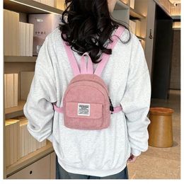School Bags Women Aesthetic Small Travel Girl Teenage Corduroy Student College Work