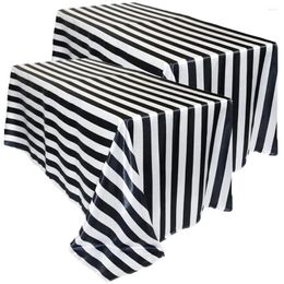 Table Cloth 2 Pcs Striped Tablecloth Christmas Picnic Decoration Decorative Holiday Party Plastic Tablecloths Circus